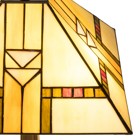 Tiffany tafellamp – Art Deco / Mission stijl – 35 × 35 × 53 cm (Art. 7041)