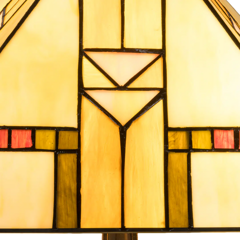 Tiffany tafellamp – Art Deco / Mission stijl – 35 × 35 × 53 cm (Art. 7041)