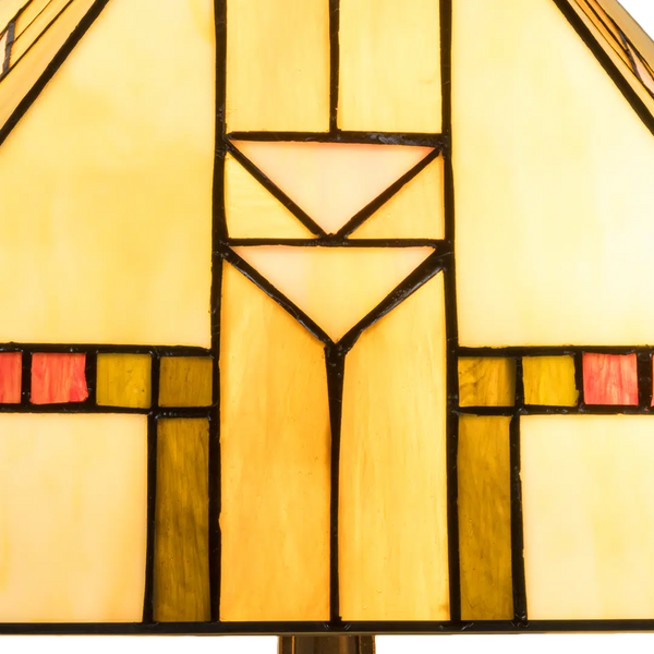 Tiffany tafellamp – Art Deco / Mission stijl – 35 × 35 × 53 cm (Art. 7041)