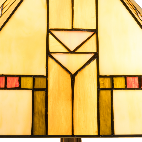 Tiffany tafellamp – Art Deco / Mission stijl – 35 × 35 × 53 cm (Art. 7041)