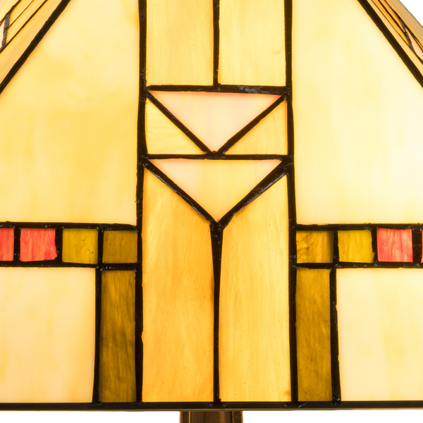 Tiffany tafellamp – Art Deco / Mission stijl – 35 × 35 × 53 cm (Art. 7041)