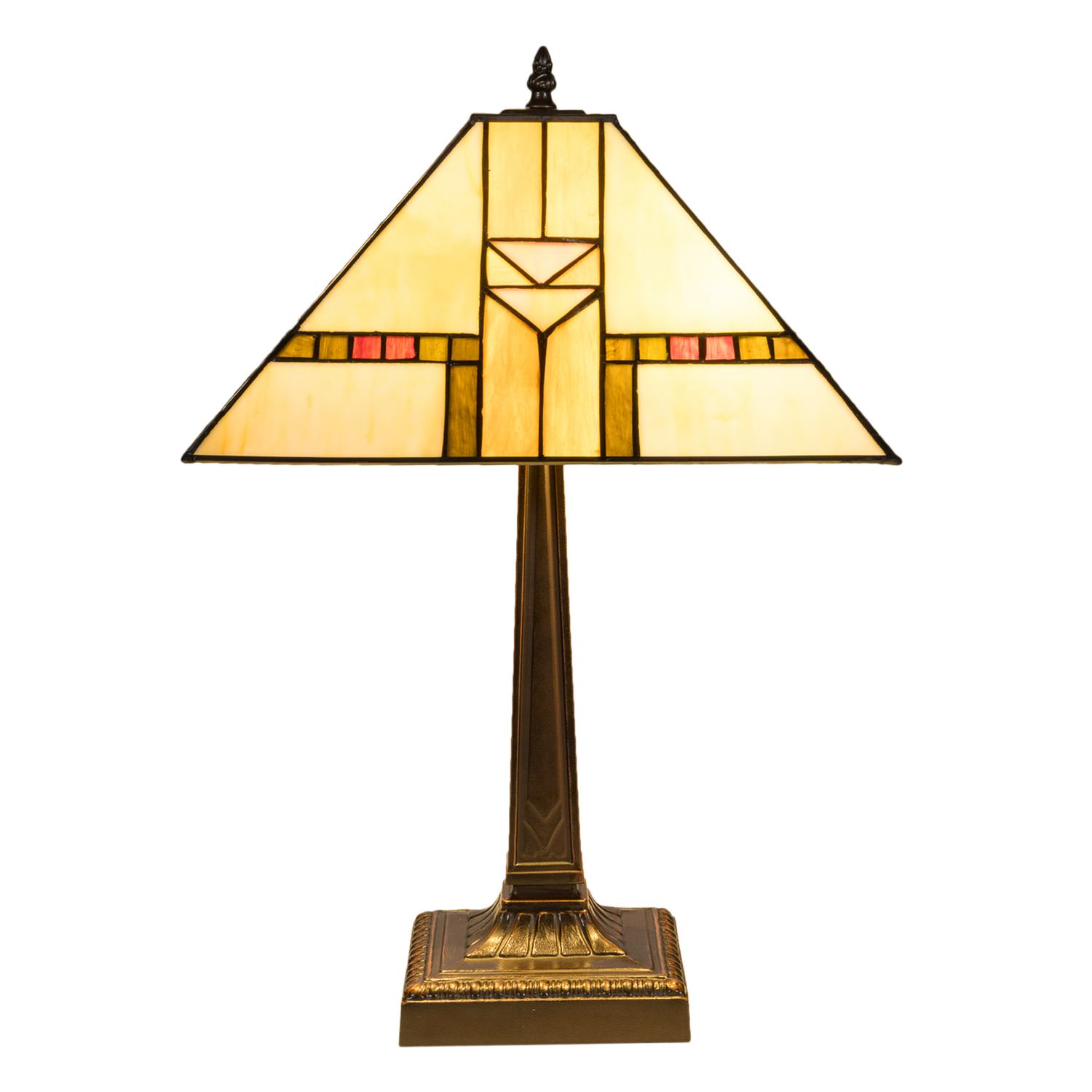 Tiffany tafellamp – Art Deco / Mission stijl – 35 × 35 × 53 cm (Art. 7041)