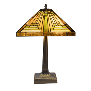 Tiffany tafellamp – Mission / Arts & Crafts – 35.5 × 35.5 × 53 cm (Art. 7042)