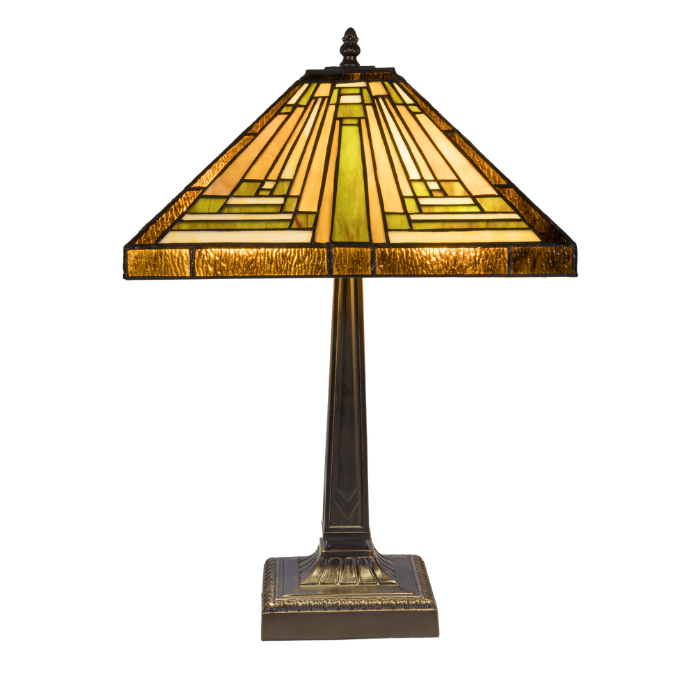 Tiffany tafellamp – Mission / Arts & Crafts – 35.5 × 35.5 × 53 cm (Art. 7042)