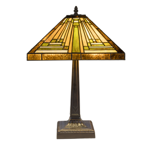 Tiffany tafellamp – Mission / Arts & Crafts – 35.5 × 35.5 × 53 cm (Art. 7042)