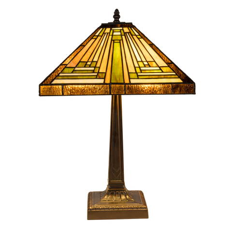 Tiffany tafellamp – Mission / Arts & Crafts – 35.5 × 35.5 × 53 cm (Art. 7042)