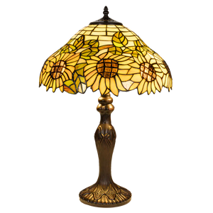 Tiffany tafellamp – Ø 40 × H 59 cm – Zonnebloemen (Art. 7043)
