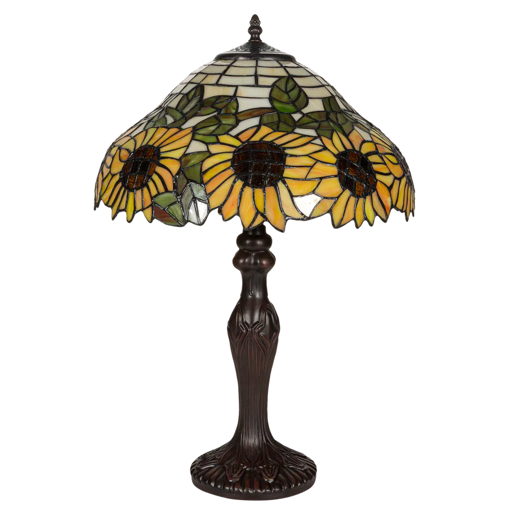 Tiffany tafellamp – Ø 40 × H 59 cm – Zonnebloemen (Art. 7043)