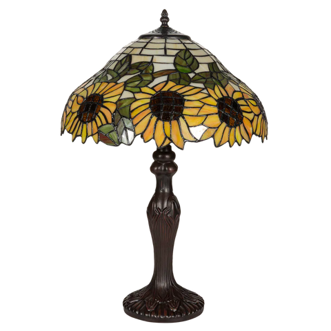 Tiffany tafellamp – Ø 40 × H 59 cm – Zonnebloemen (Art. 7043)