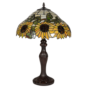 Tiffany tafellamp – Ø 40 × H 59 cm – Zonnebloemen (Art. 7043)