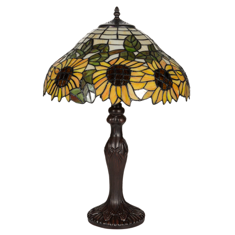 Tiffany tafellamp – Ø 40 × H 59 cm – Zonnebloemen (Art. 7043)