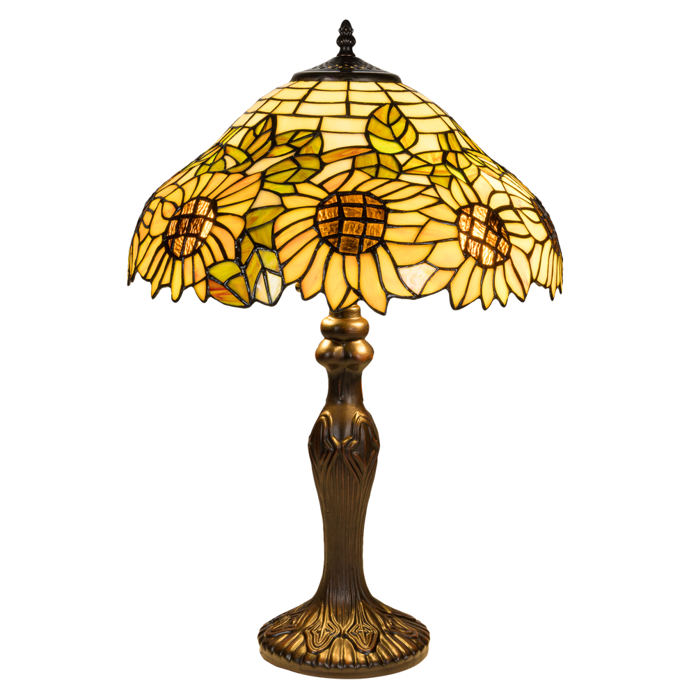 Tiffany tafellamp – Ø 40 × H 59 cm – Zonnebloemen (Art. 7043)