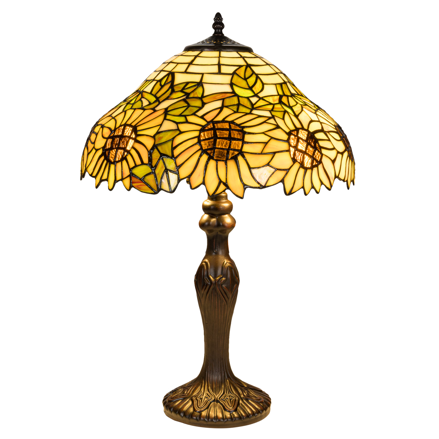 Tiffany tafellamp – Ø 40 × H 59 cm – Zonnebloemen (Art. 7043)