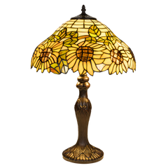 Tiffany tafellamp – Ø 40 × H 59 cm – Zonnebloemen (Art. 7043)