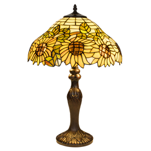 Tiffany tafellamp – Ø 40 × H 59 cm – Zonnebloemen (Art. 7043)