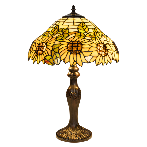 Tiffany tafellamp – Ø 40 × H 59 cm – Zonnebloemen (Art. 7043)