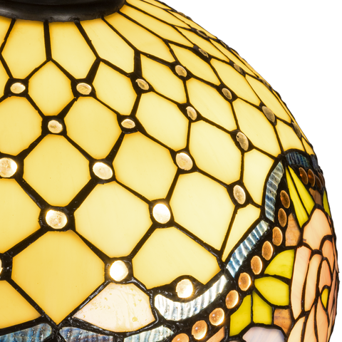 Tiffany tafellamp – Ø 39.5 × H 57 cm – Rozenmotief (Art. 7044)