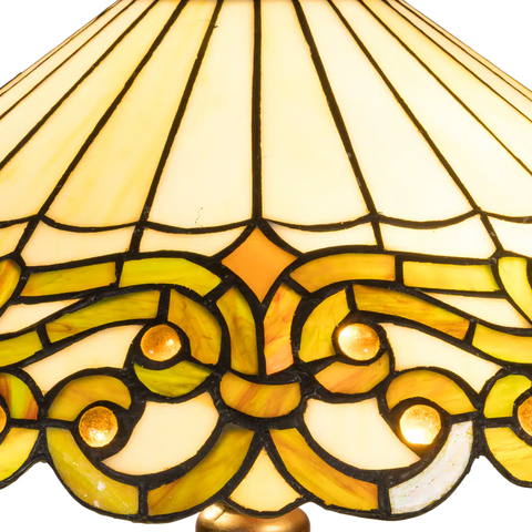 Tiffany tafellamp – Ø 40 × H 57 cm – Art Nouveau lijnvoering (Art. 7045)