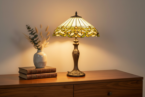 Tiffany tafellamp – Ø 40 × H 57 cm – Art Nouveau lijnvoering (Art. 7045)