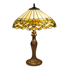 Tiffany tafellamp – Ø 40 × H 57 cm – Art Nouveau lijnvoering (Art. 7045)