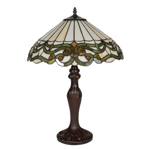 Tiffany tafellamp – Ø 40 × H 57 cm – Art Nouveau lijnvoering (Art. 7045)
