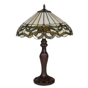 Tiffany tafellamp – Ø 40 × H 57 cm – Art Nouveau lijnvoering (Art. 7045)