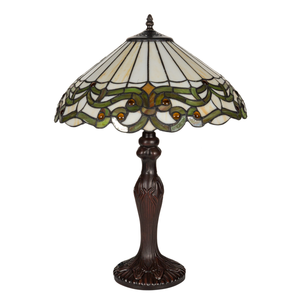 Tiffany tafellamp – Ø 40 × H 57 cm – Art Nouveau lijnvoering (Art. 7045)