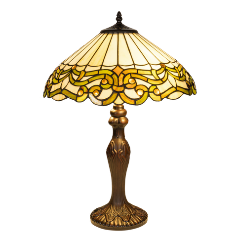 Tiffany tafellamp – Ø 40 × H 57 cm – Art Nouveau lijnvoering (Art. 7045)