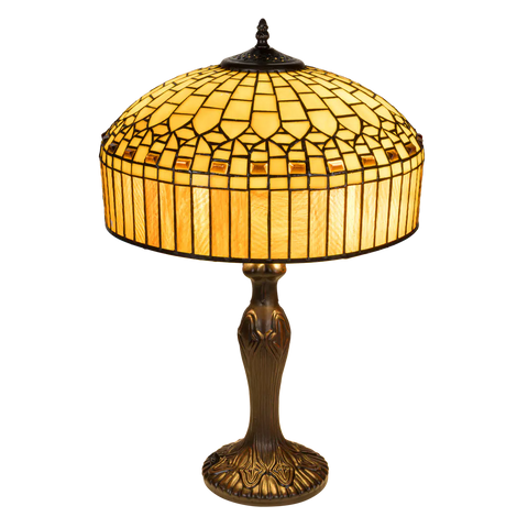 Tiffany tafellamp – Ø 38 × H 59 cm – Geometrisch patroon (Art. 7046)