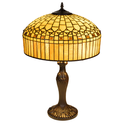 Tiffany tafellamp – Ø 38 × H 59 cm – Geometrisch patroon (Art. 7046)
