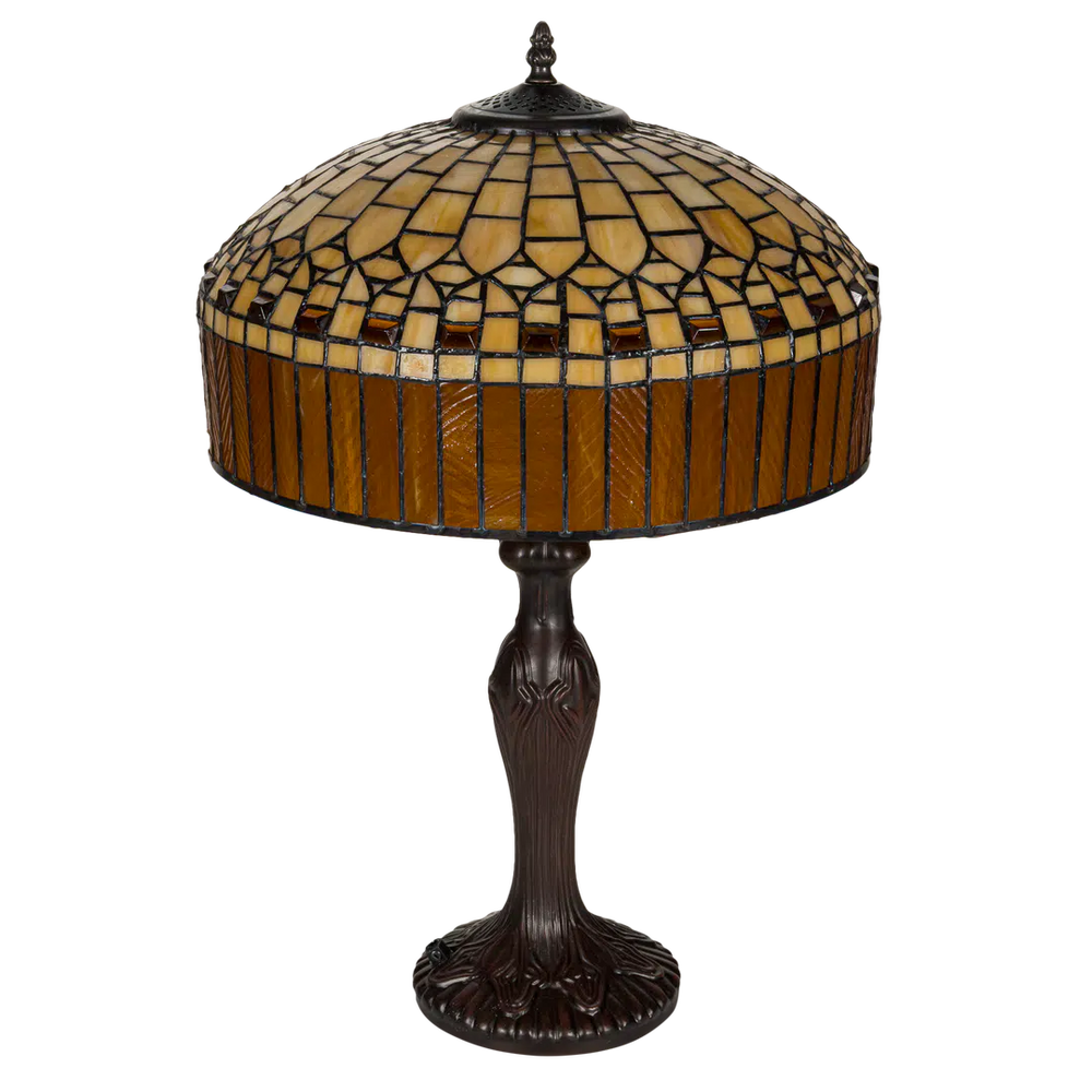 Tiffany tafellamp – Ø 38 × H 59 cm – Geometrisch patroon (Art. 7046)