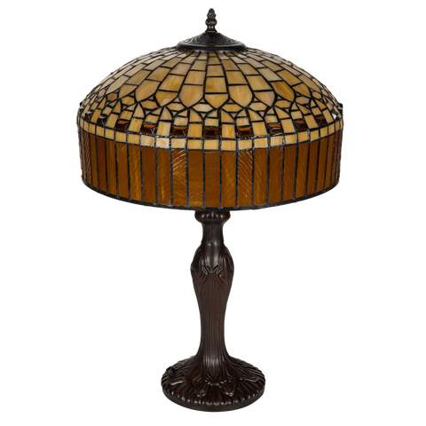 Tiffany tafellamp – Ø 38 × H 59 cm – Geometrisch patroon (Art. 7046)