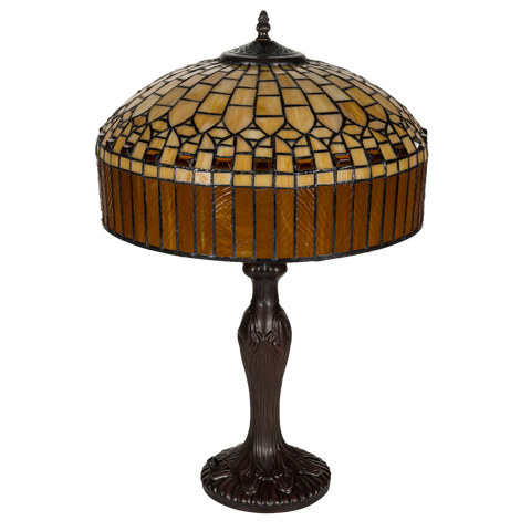 Tiffany tafellamp – Ø 38 × H 59 cm – Geometrisch patroon (Art. 7046)