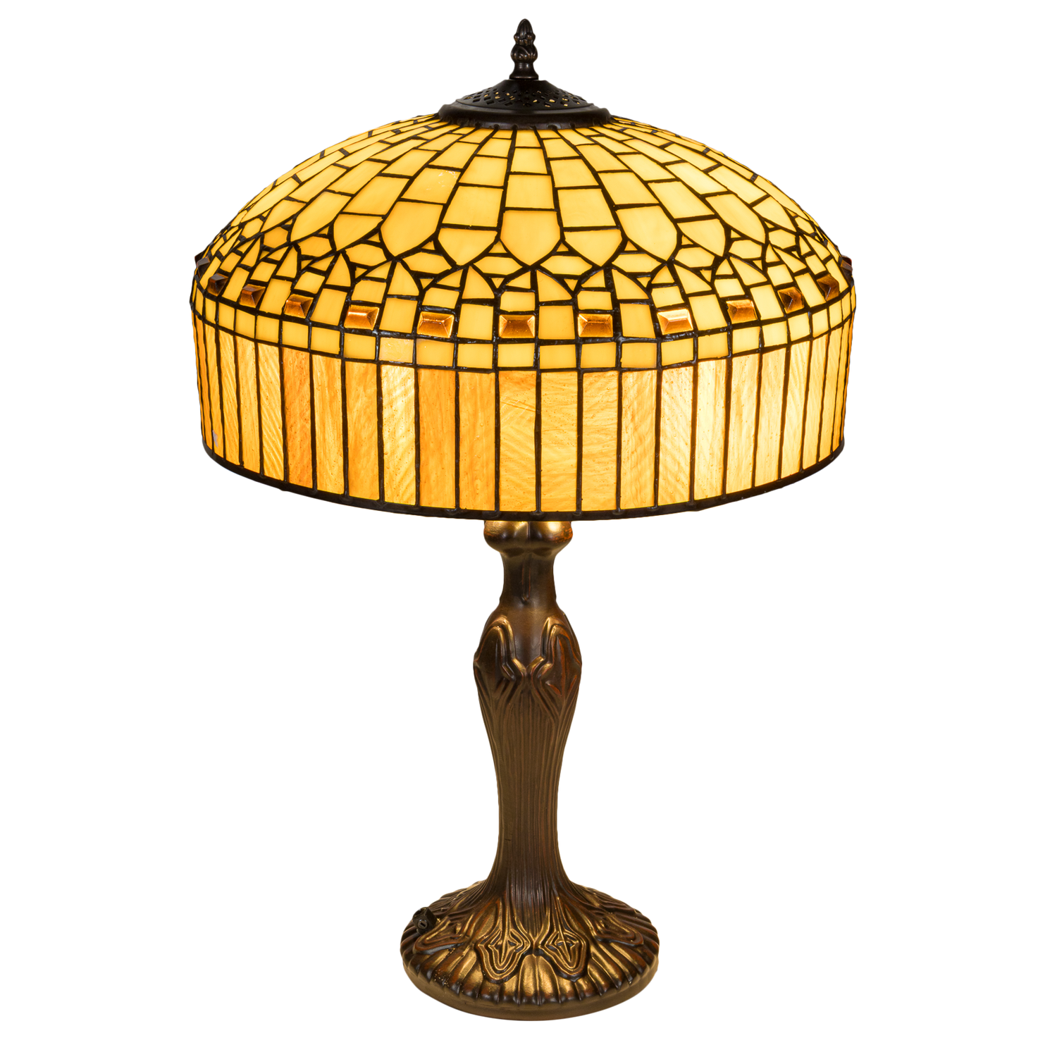 Tiffany tafellamp – Ø 38 × H 59 cm – Geometrisch patroon (Art. 7046)