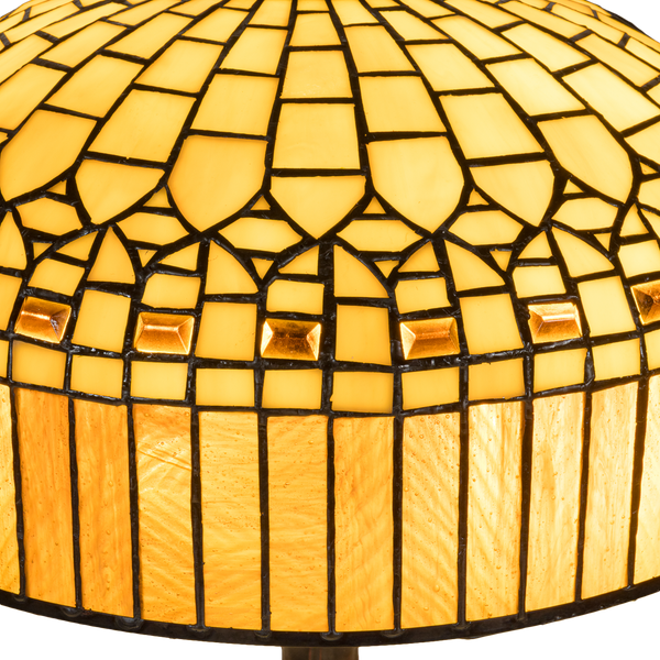 Tiffany tafellamp – Ø 38 × H 59 cm – Geometrisch patroon (Art. 7046)