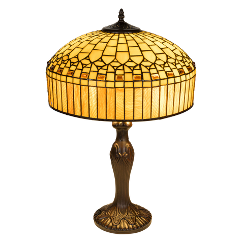 Tiffany tafellamp – Ø 38 × H 59 cm – Geometrisch patroon (Art. 7046)