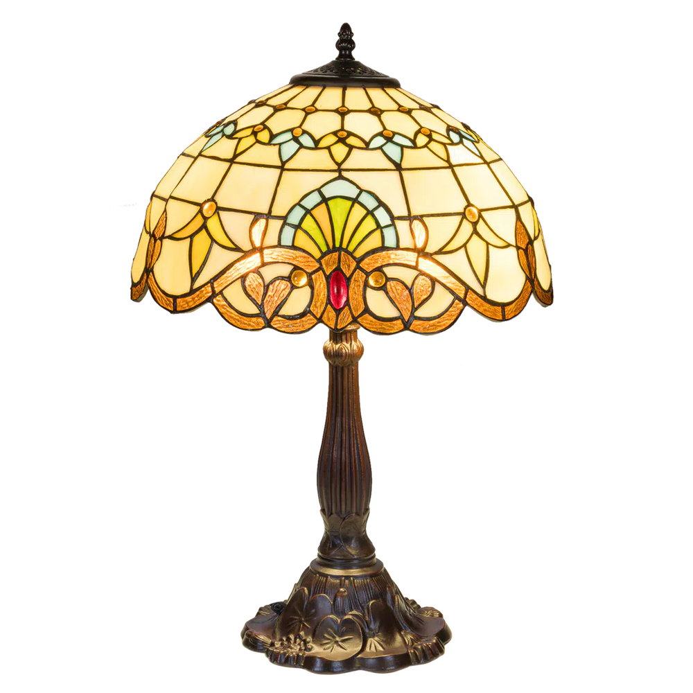 Tiffany tafellamp – Ø 40 × H 57 cm – Klassiek sierpatroon (Art. 7048)