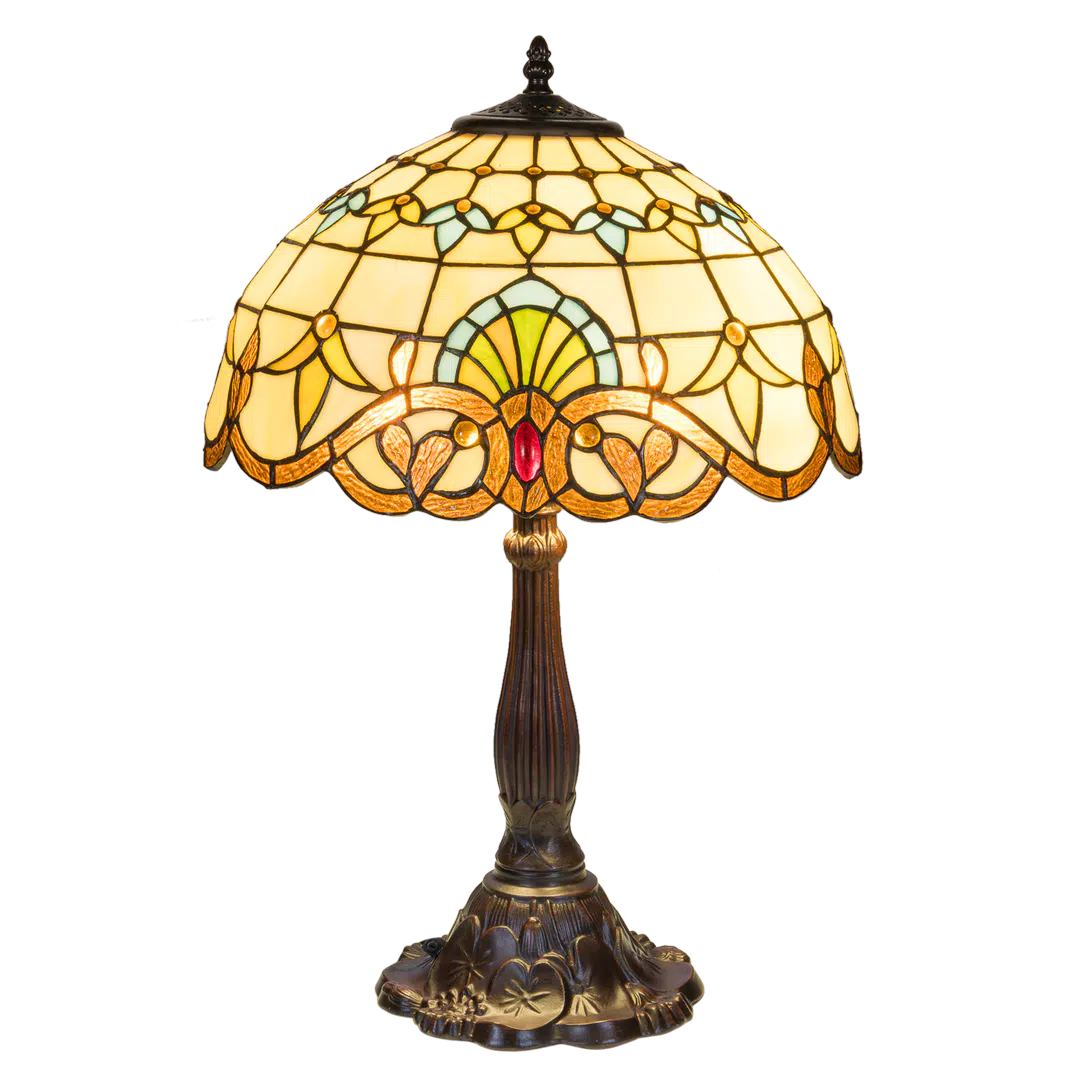 Tiffany tafellamp – Ø 40 × H 57 cm – Klassiek sierpatroon (Art. 7048)