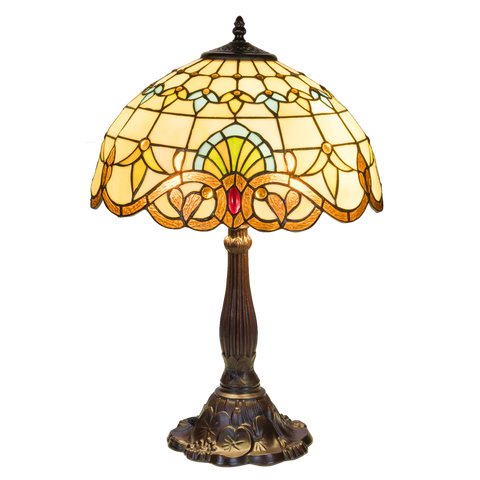 Tiffany tafellamp – Ø 40 × H 57 cm – Klassiek sierpatroon (Art. 7048)