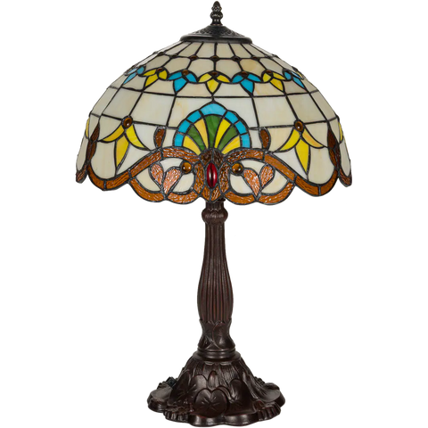 Tiffany tafellamp – Ø 40 × H 57 cm – Klassiek sierpatroon (Art. 7048)