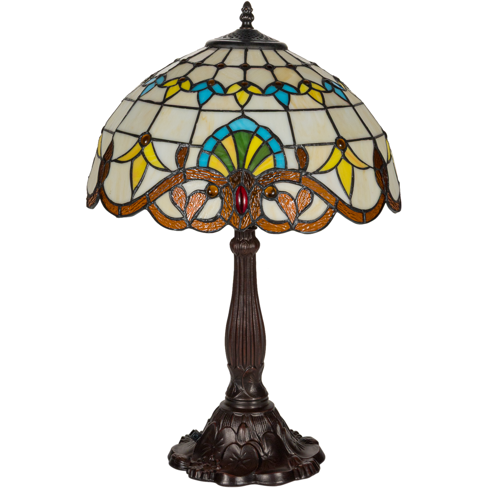 Tiffany tafellamp – Ø 40 × H 57 cm – Klassiek sierpatroon (Art. 7048)