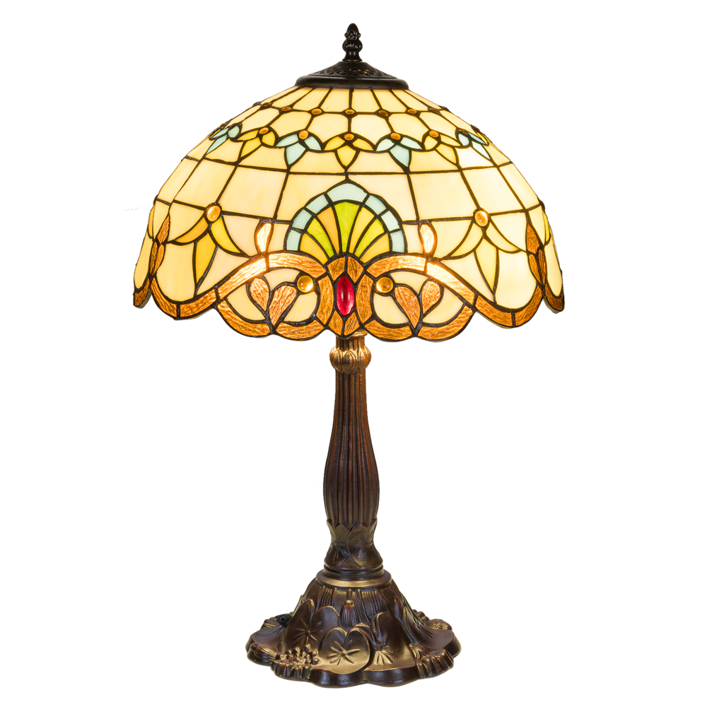 Tiffany tafellamp – Ø 40 × H 57 cm – Klassiek sierpatroon (Art. 7048)