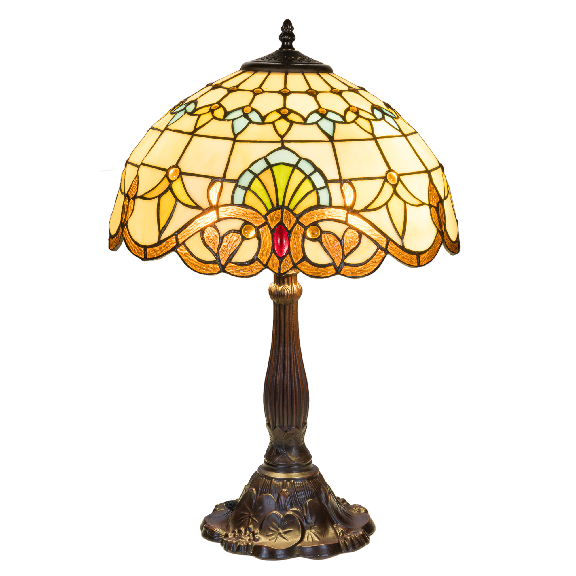 Tiffany tafellamp – Ø 40 × H 57 cm – Klassiek sierpatroon (Art. 7048)