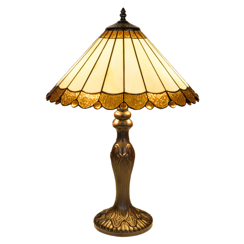 Tiffany tafellamp – Klassiek Paneelontwerp & Geschulpte Rand – Ø 40 × H 59 cm (Art. 7050)