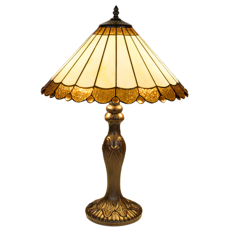 Tiffany tafellamp – Klassiek Paneelontwerp & Geschulpte Rand – Ø 40 × H 59 cm (Art. 7050)