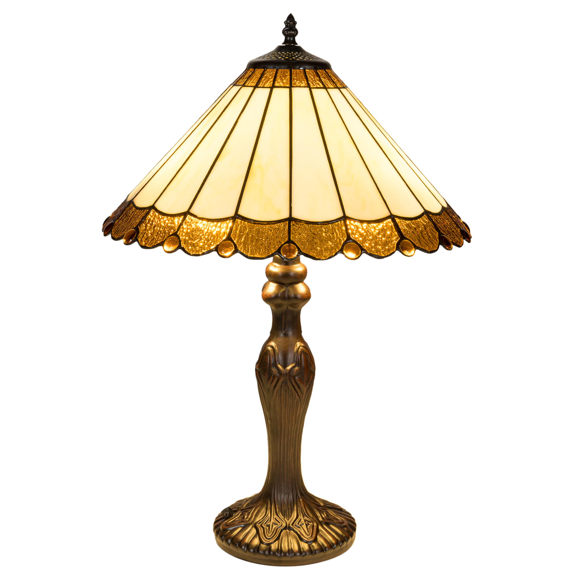 Tiffany tafellamp – Klassiek Paneelontwerp & Geschulpte Rand – Ø 40 × H 59 cm (Art. 7050)