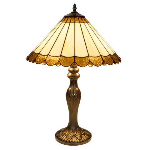 Tiffany tafellamp – Klassiek Paneelontwerp & Geschulpte Rand – Ø 40 × H 59 cm (Art. 7050)