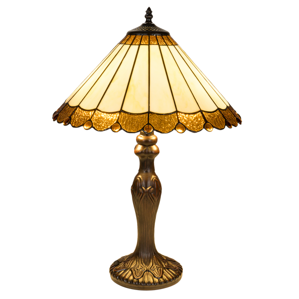 Tiffany tafellamp – Klassiek Paneelontwerp & Geschulpte Rand – Ø 40 × H 59 cm (Art. 7050)