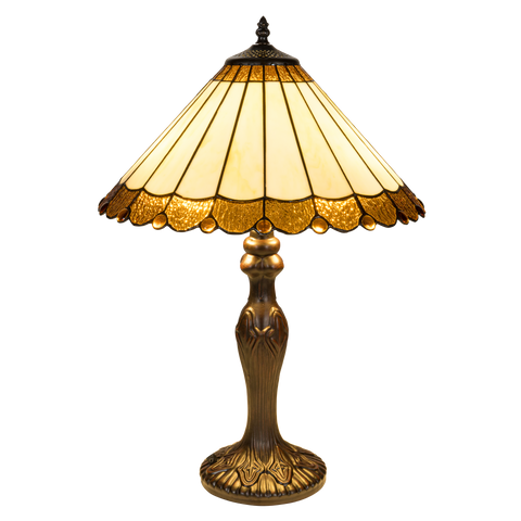 Tiffany tafellamp – Klassiek Paneelontwerp & Geschulpte Rand – Ø 40 × H 59 cm (Art. 7050)