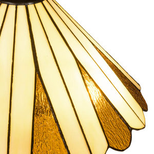 Tiffany tafellamp – Crème & Amber Symmetrisch – Ø 39,5 × H 59 cm (Art. 7052)